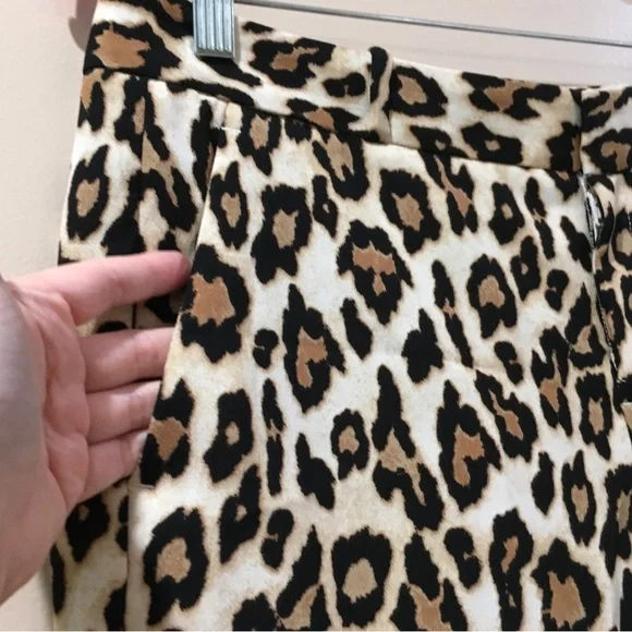 Banana Republic avery trouser ankle pants animal print leopard brown size 2 new - Picture 5 of 10